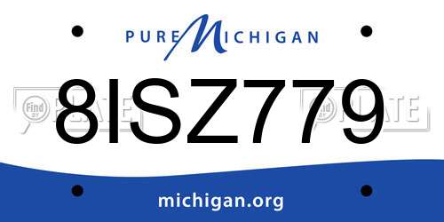 8ISZ779 Michigan License Plate