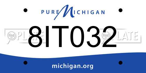 8IT032 Michigan License Plate