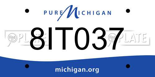 8IT037 Michigan License Plate