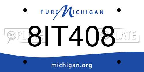 8IT408 Michigan License Plate