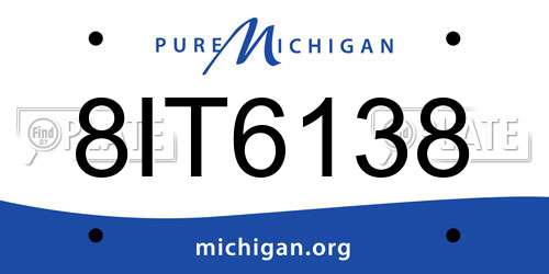 8IT6138 Michigan License Plate