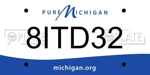 8ITD32 Michigan License Plate