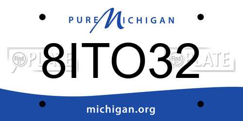 8ITO32 Michigan License Plate