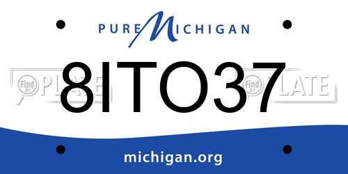 8ITO37 Michigan License Plate