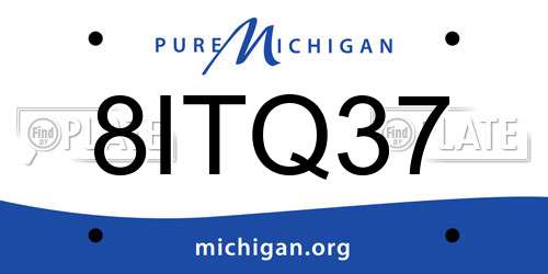 8ITQ37 Michigan License Plate