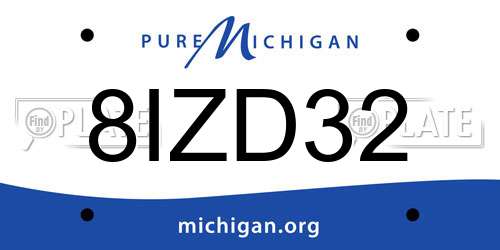 8IZD32 Michigan License Plate