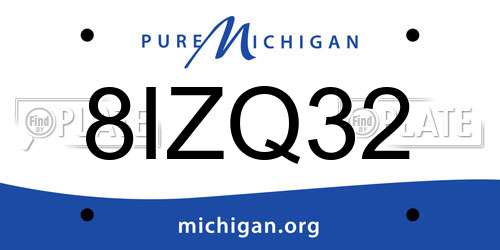 8IZQ32 Michigan License Plate