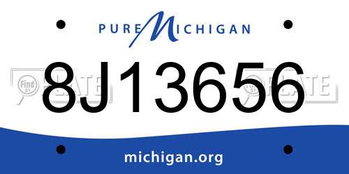 8J13656 Michigan License Plate