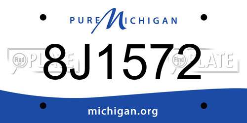 8J1572 Michigan License Plate