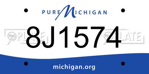 8J1574 Michigan License Plate