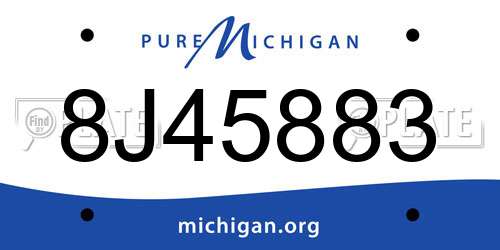 8J45883 Michigan License Plate