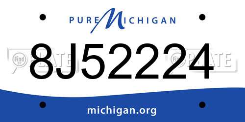 8J52224 Michigan License Plate