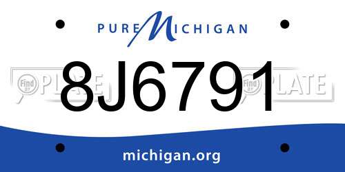 8J6791 Michigan License Plate