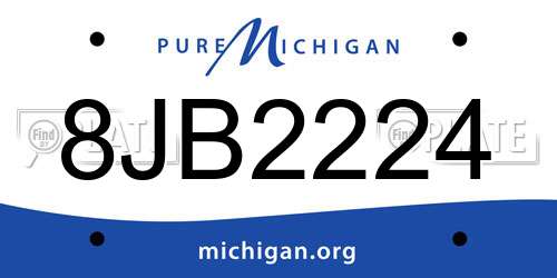 8JB2224 Michigan License Plate