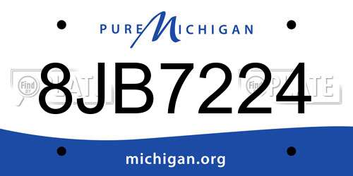 8JB7224 Michigan License Plate
