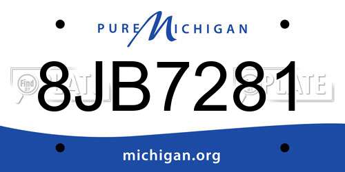 8JB7281 Michigan License Plate