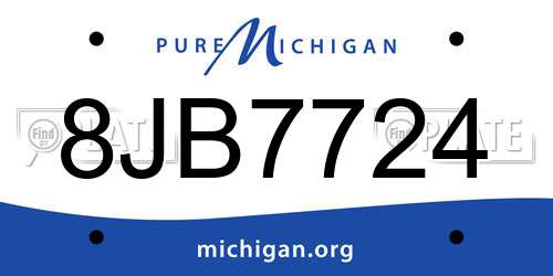 8JB7724 Michigan License Plate
