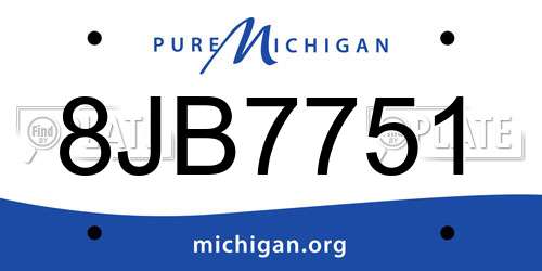 8JB7751 Michigan License Plate