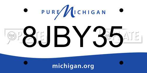 8JBY35 Michigan License Plate