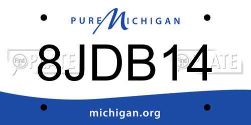 8JDB14 Michigan License Plate