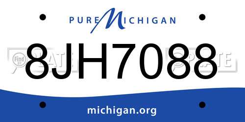 8JH7088 Michigan License Plate