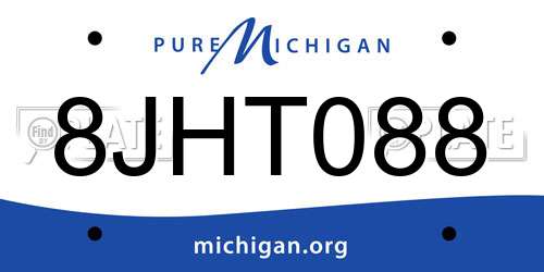 8JHT088 Michigan License Plate