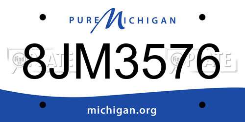 8JM3576 Michigan License Plate