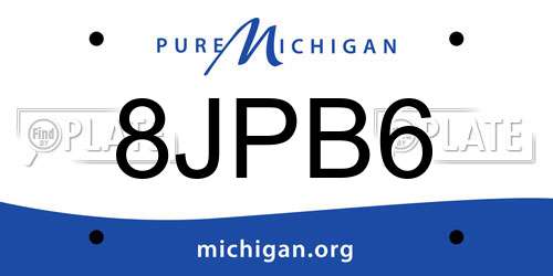 8JPB6 Michigan License Plate