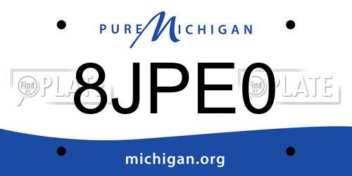 8JPE0 Michigan License Plate