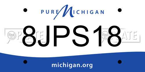 8JPS18 Michigan License Plate