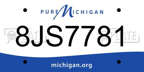 8JS7781 Michigan License Plate