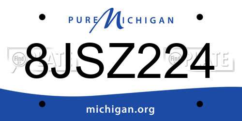 8JSZ224 Michigan License Plate