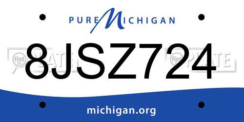 8JSZ724 Michigan License Plate
