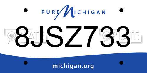 8JSZ733 Michigan License Plate