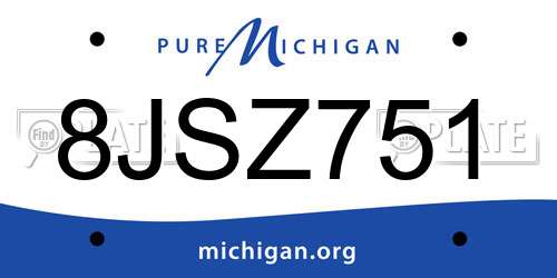 8JSZ751 Michigan License Plate