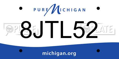 8JTL52 Michigan License Plate