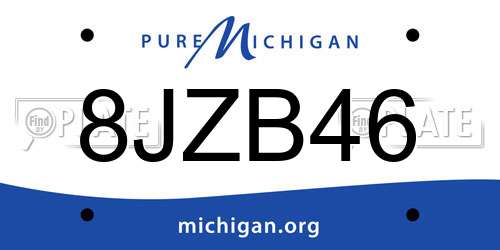 8JZB46 Michigan License Plate