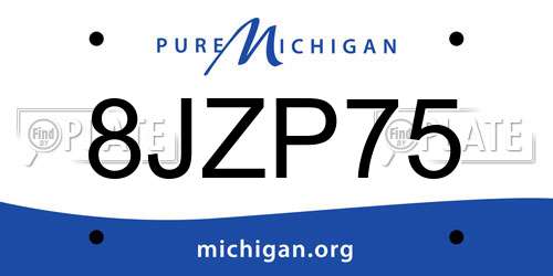 8JZP75 Michigan License Plate