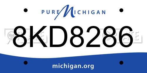 8KD8286 Michigan License Plate