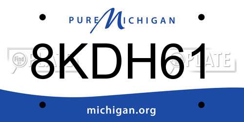 8KDH61 Michigan License Plate