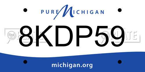 8KDP59 Michigan License Plate