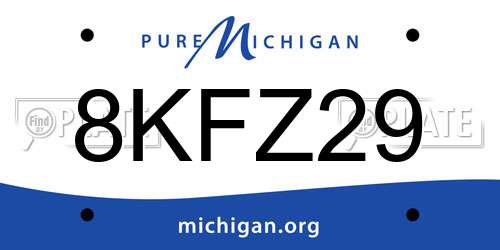 8KFZ29 Michigan License Plate