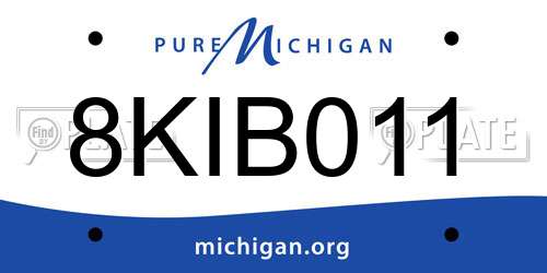 8KIB011 Michigan License Plate