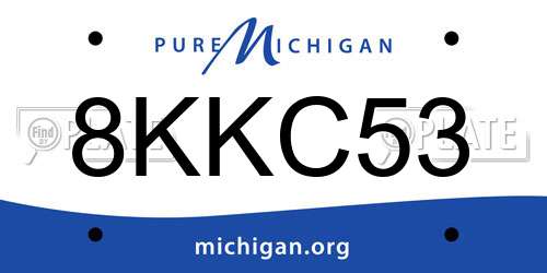 8KKC53 Michigan License Plate