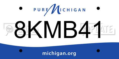 8KMB41 Michigan License Plate