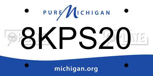 8KPS20 Michigan License Plate