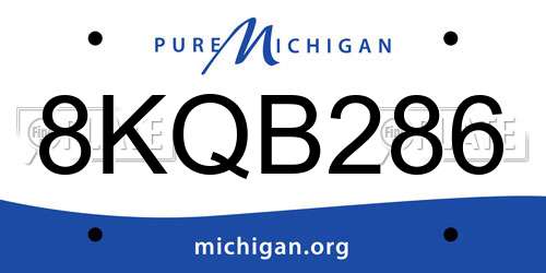 8KQB286 Michigan License Plate