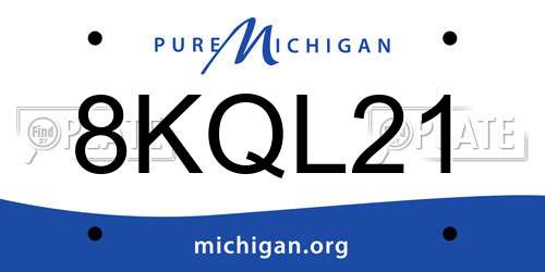 8KQL21 Michigan License Plate