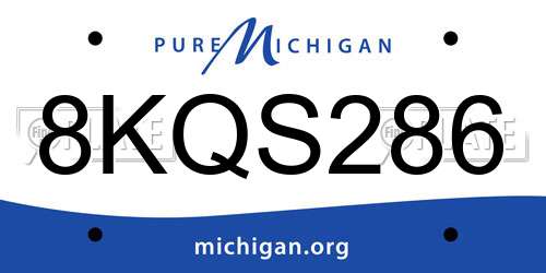 8KQS286 Michigan License Plate
