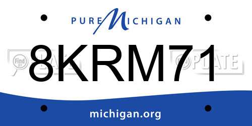 8KRM71 Michigan License Plate